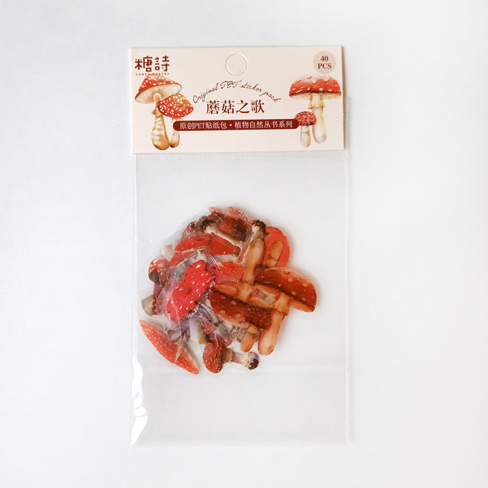 RED MUSHROOM CLEAR STICKERS