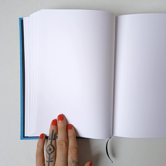 BLUE HARDCOVER NOTEBOOK
