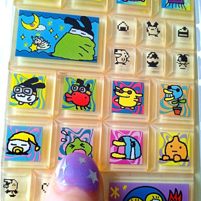 TAMAGOTCHI 3D TILE STICKERS ★ YELLOW