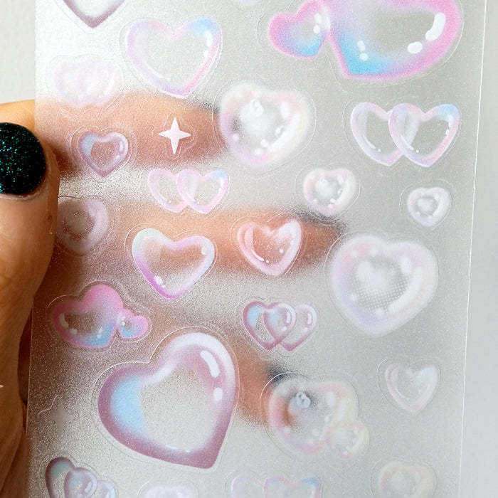 FROSTED HEARTS STICKERS