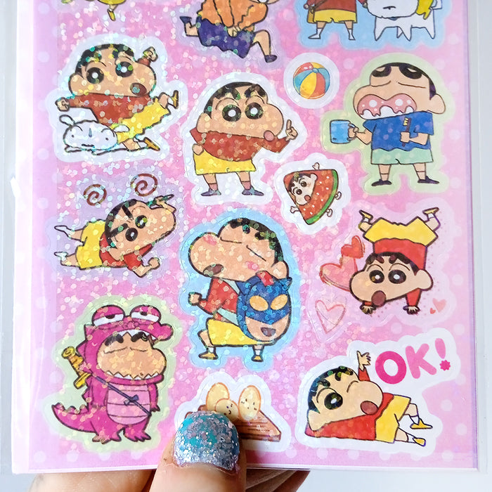 SHIN CHAN SPARKLY STICKERS