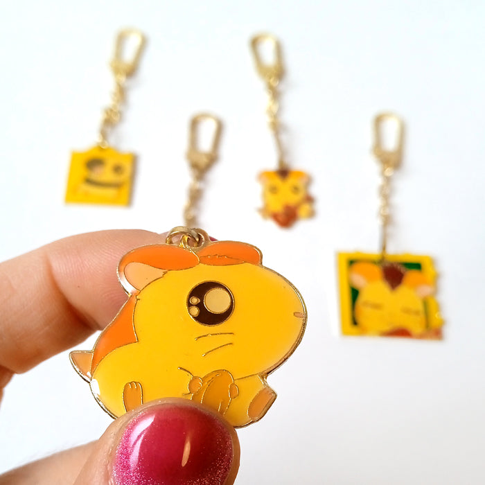 HAMTARO ENAMEL KEYCHAINS