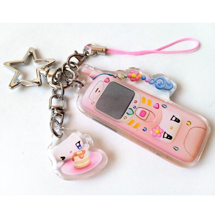 HEISEI RETRO PHONE KEYCHAIN – CARAMEL