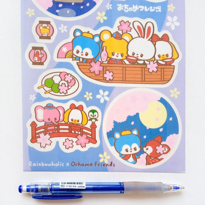SAKURA STICKERS ★ NIGHT – OCHAME FRIENDS