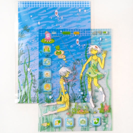 CYBER OCEAN STICKERS – OCTOPUS GRASS