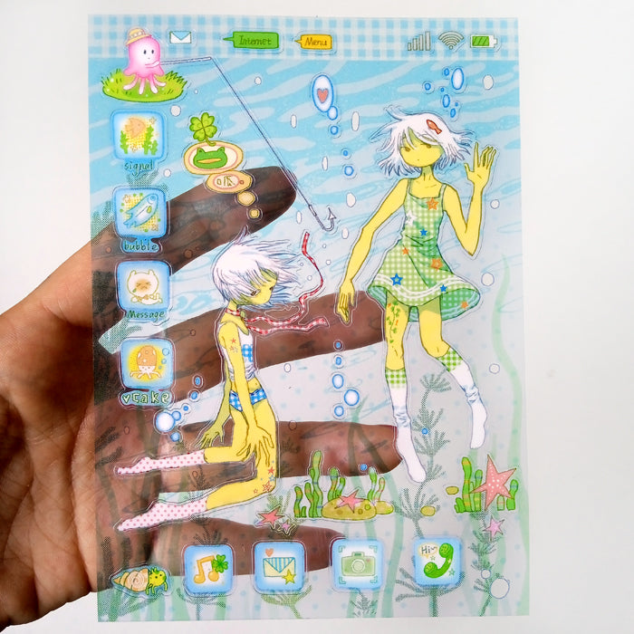 CYBER OCEAN STICKERS – OCTOPUS GRASS