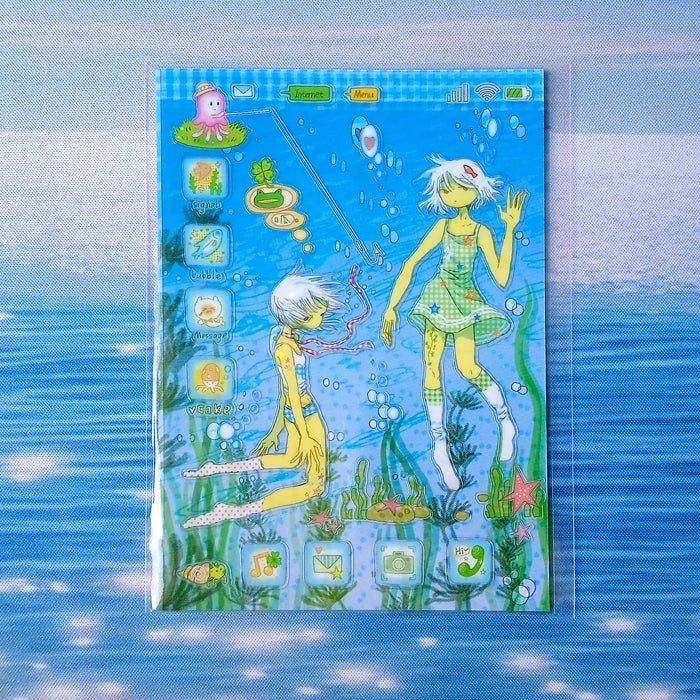 CYBER OCEAN STICKERS – OCTOPUS GRASS