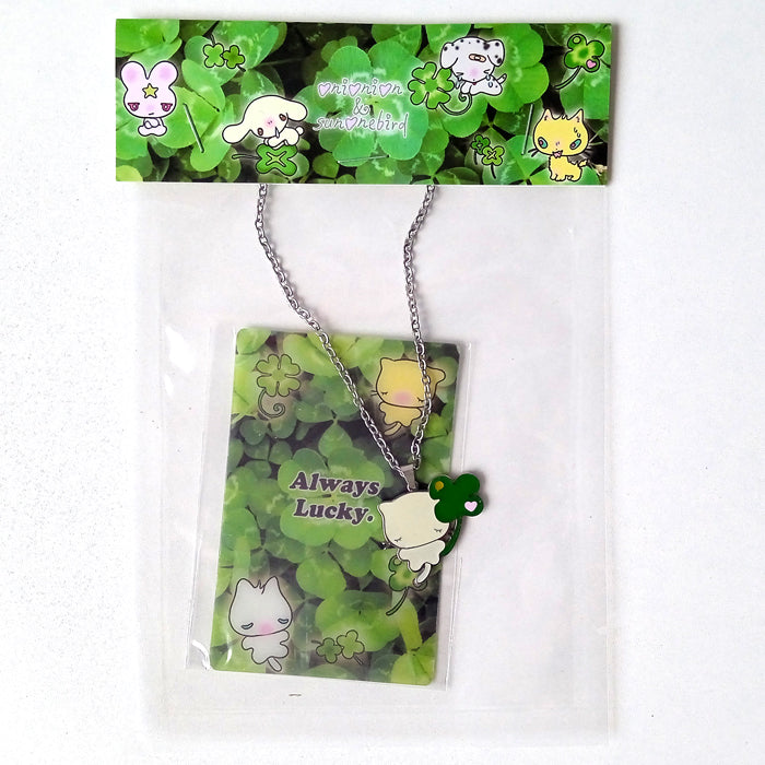 CLOVER NECKLACE ★ YELLOW CAT – SUNONEBIRD