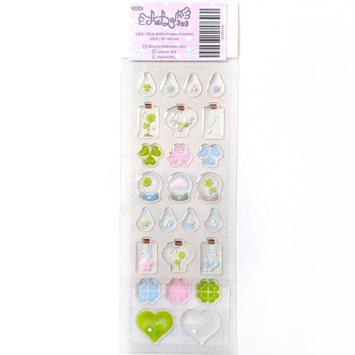 3D CLOVER WISH STICKERS