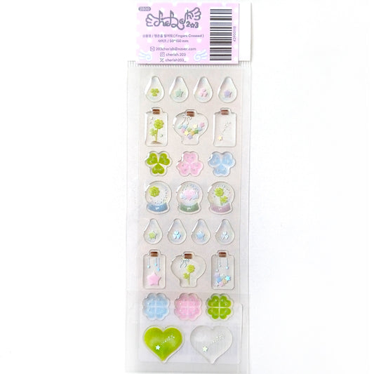 3D CLOVER WISH STICKERS