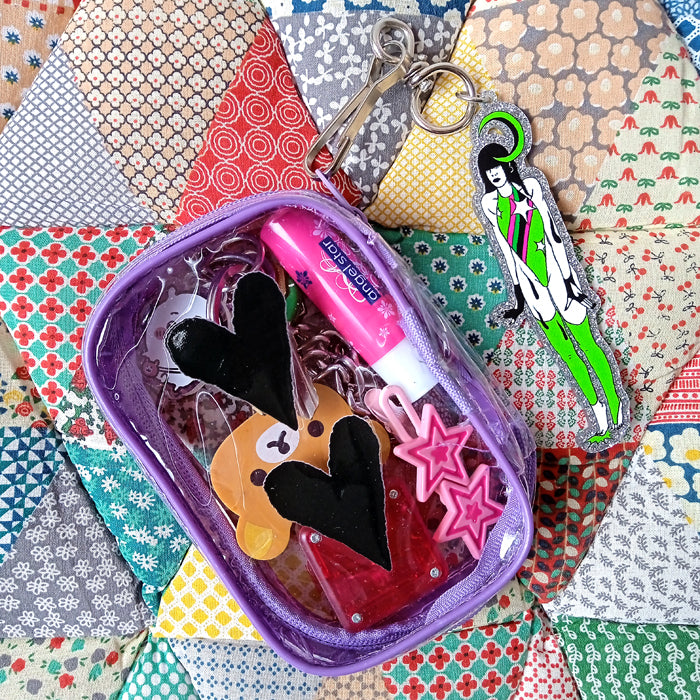PURPLE HEARTS BAG & SWIMMER KEYCHAIN SET – BERE MEDINA