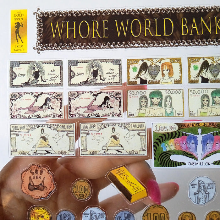 WHORE WORLD BANK STICKERS – NIPTONG