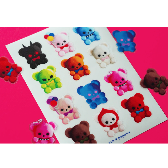 FLOCKED TEDDY BEARS STICKERS – XUH