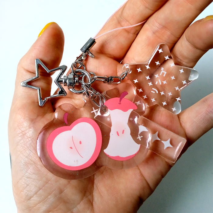APPLE ACRYLIC KEYCHAIN
