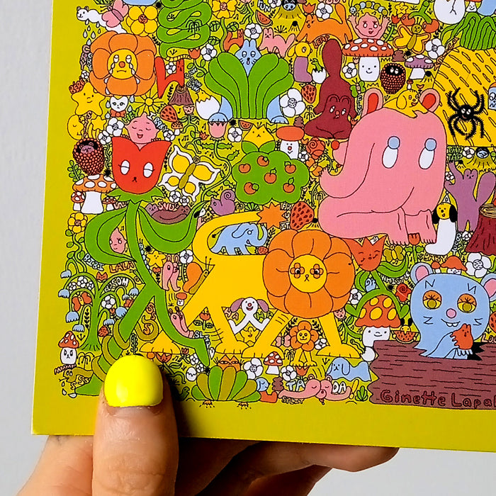 CRACKED XL POSTCARD – GINETTE LAPALME