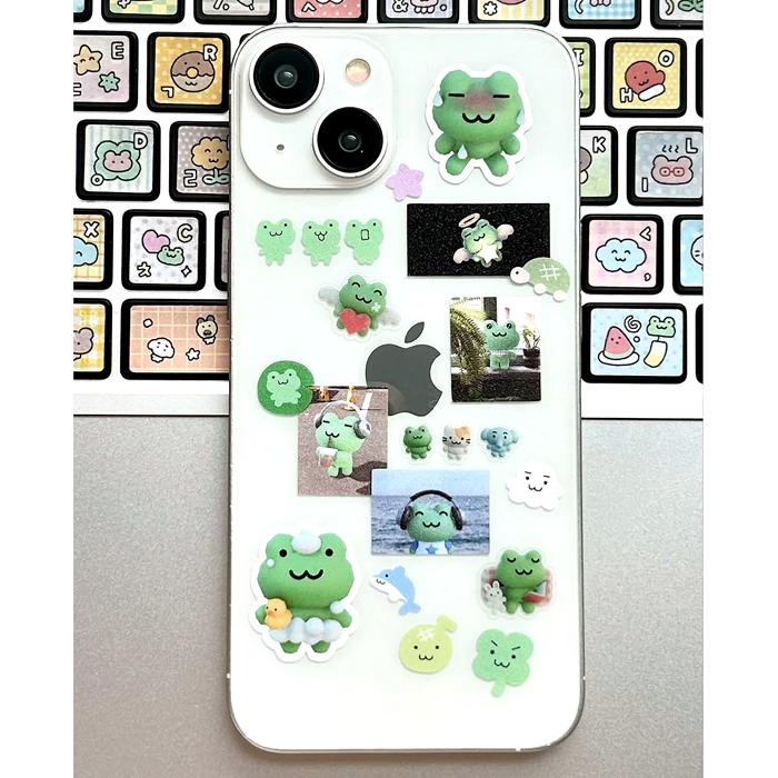 3D FROG PHOTO STICKERS – DEKHO BOKHO
