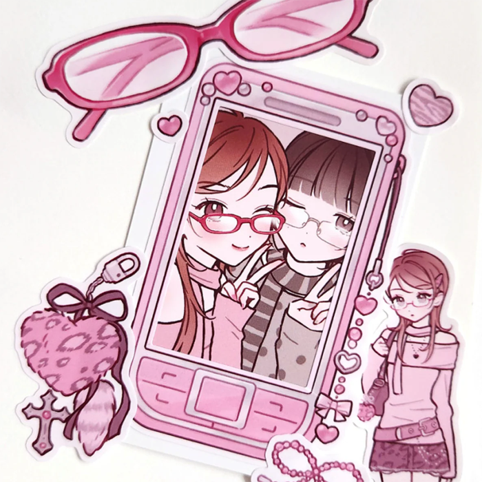 GLASSES GIRL STICKERS ★ PINK – MXX CLUB