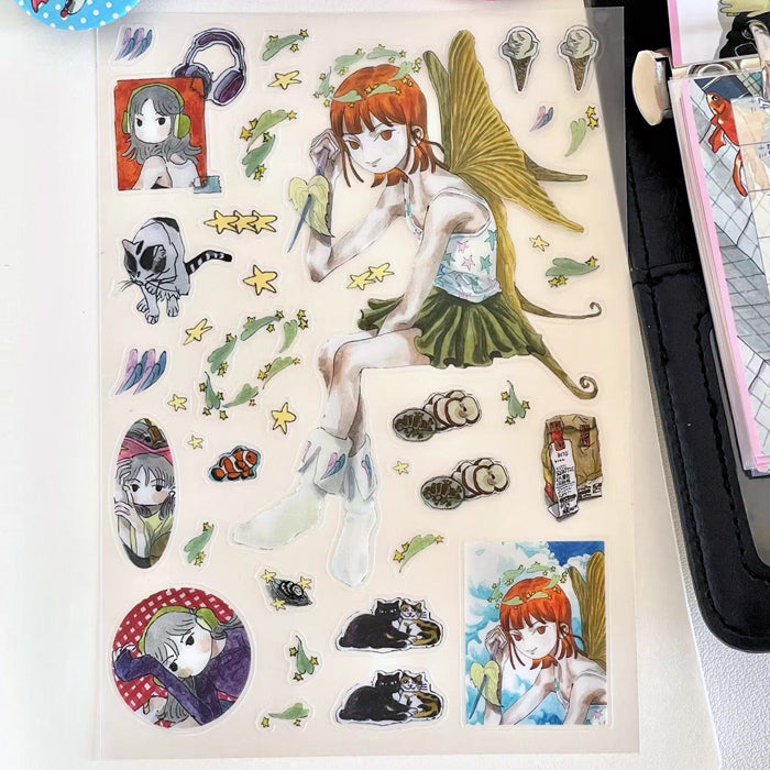 DEAD LEAF ANGEL STICKERS – XING BAORONG