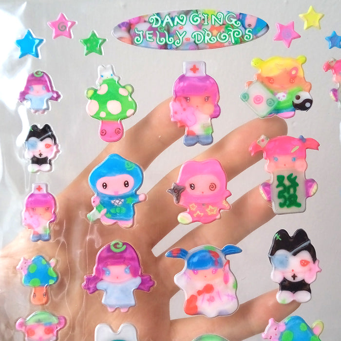 3D DANCING JELLY DROPS STICKERS – SUNONEBIRD