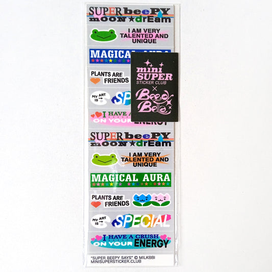 SUPER BEEPY SAYS STICKERS – MILKBBI