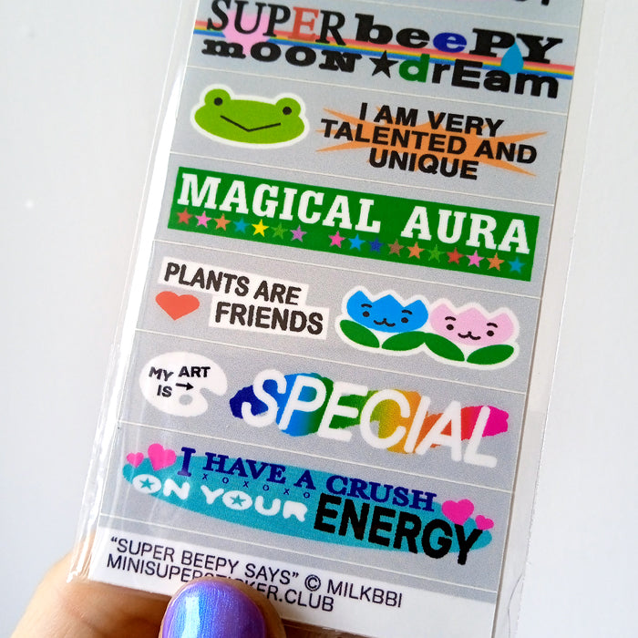 SUPER BEEPY SAYS STICKERS – MILKBBI