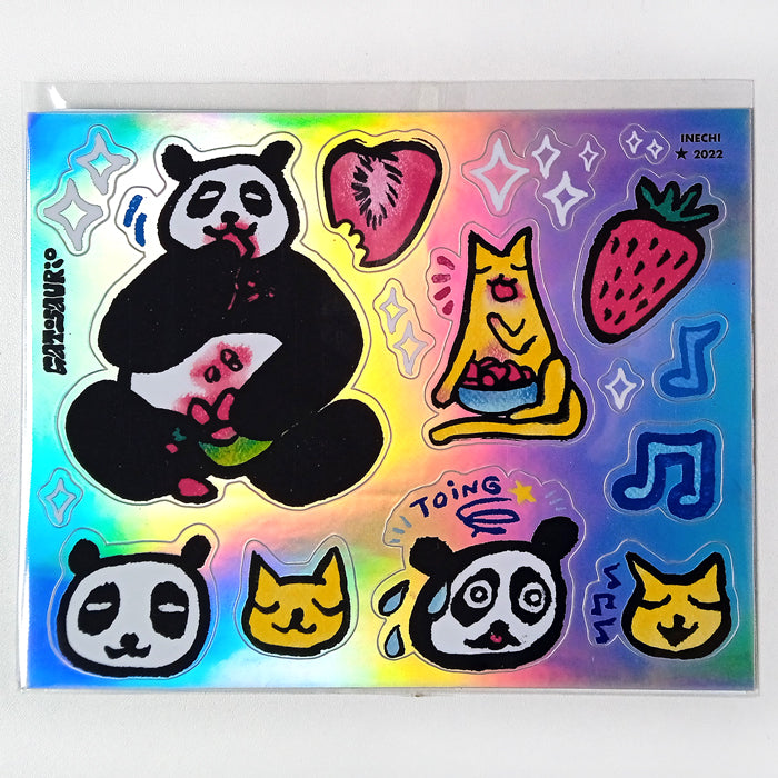 PANDA & CAT ★ STRAWBERRY STICKERS – INECHI