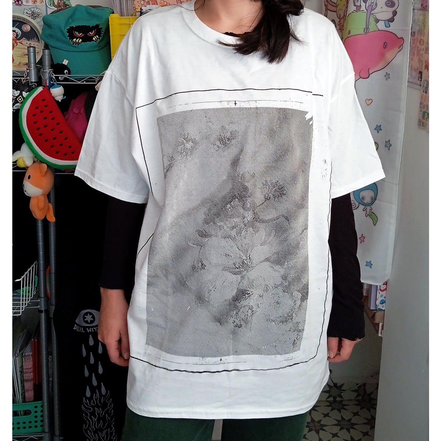 OOAK MONOCHROME TSHIRT ★ SIZE L – INECHI x EPIGONO