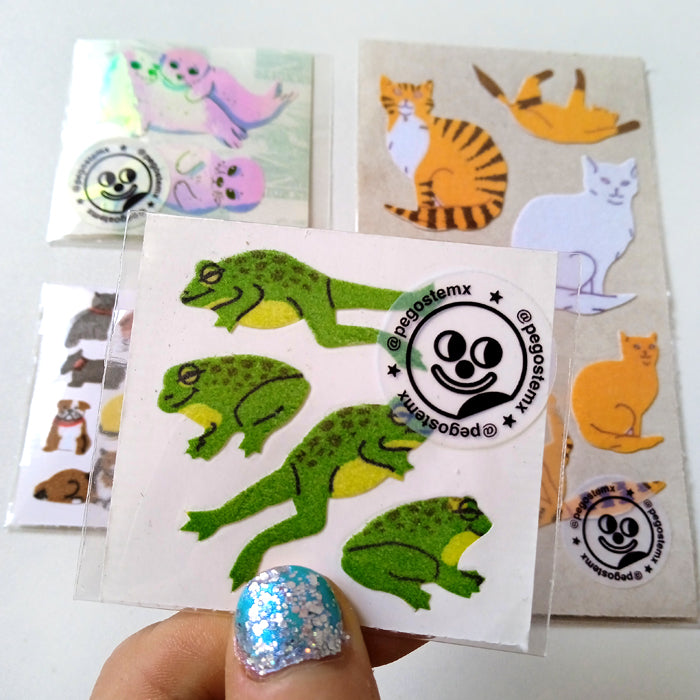 CATS, FROGS & SEALS STICKERS – PEGOSTE