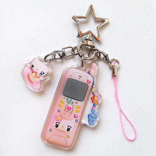 HEISEI RETRO PHONE KEYCHAIN – CARAMEL RAIN