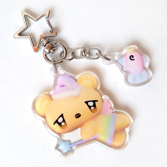 SLEEPY BEAR FAIRY KEYCHAIN – CARAMEL RAIN