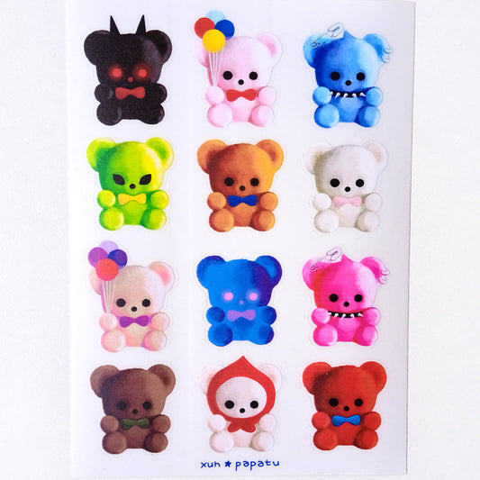 FLOCKED TEDDY BEARS STICKERS – XUH