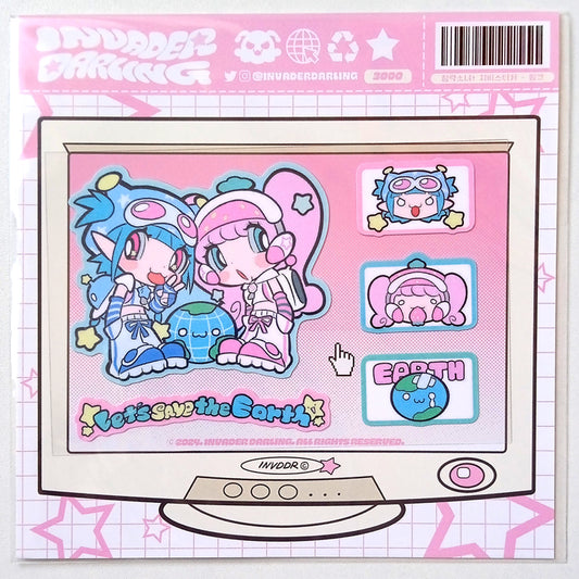 LET'S SAVE THE EARTH STICKERS – INVADER DARLING