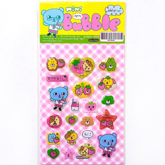 STRAWBERRY MINI BUBBLE STICKERS – MONANBEAR