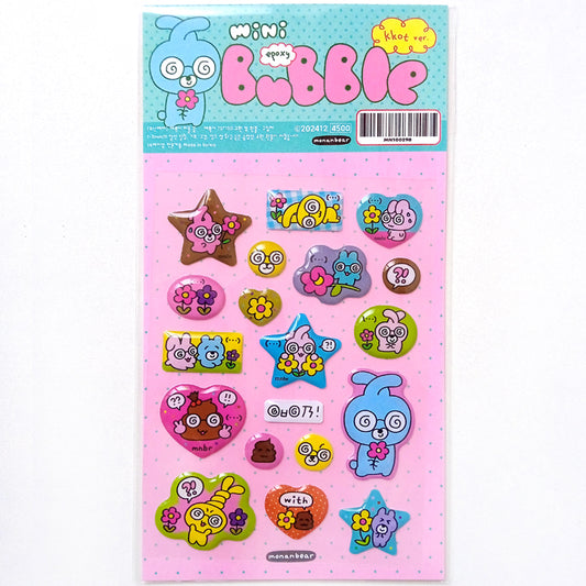 RABBIT MINI BUBBLE STICKERS – MONANBEAR