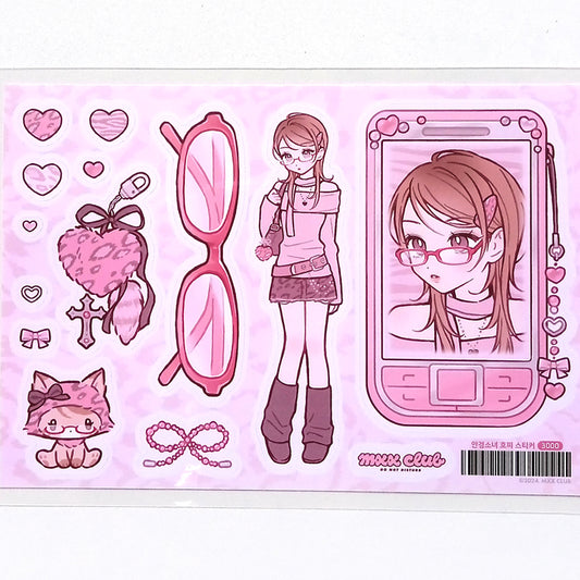 GLASSES GIRL STICKERS ★ PINK – MXX CLUB