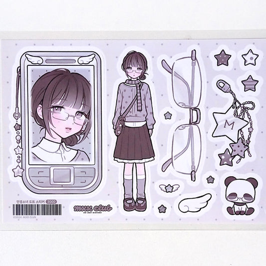 GLASSES GIRL STICKERS ★ DARK – MXX CLUB
