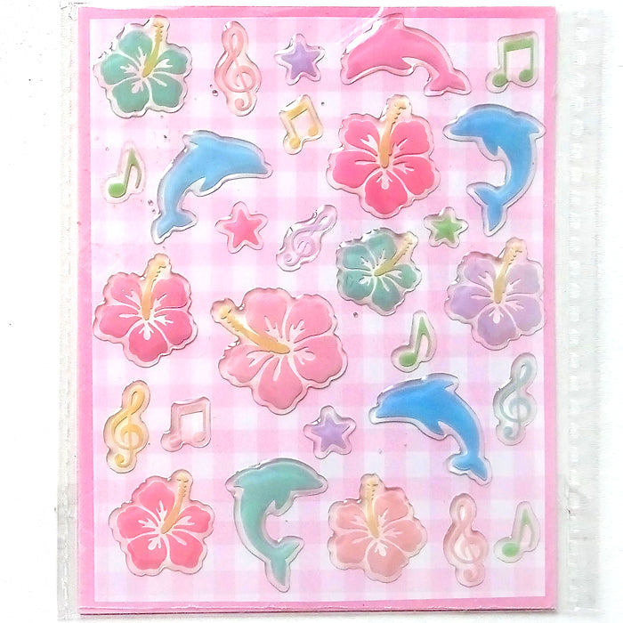 DOLPHINS & FLOWERS SOFT 3D STICKERS