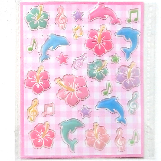 DOLPHINS & FLOWERS SOFT 3D STICKERS