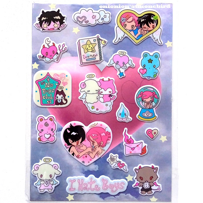 I HATE BOYS 3D STICKERS – SUNONEBIRD