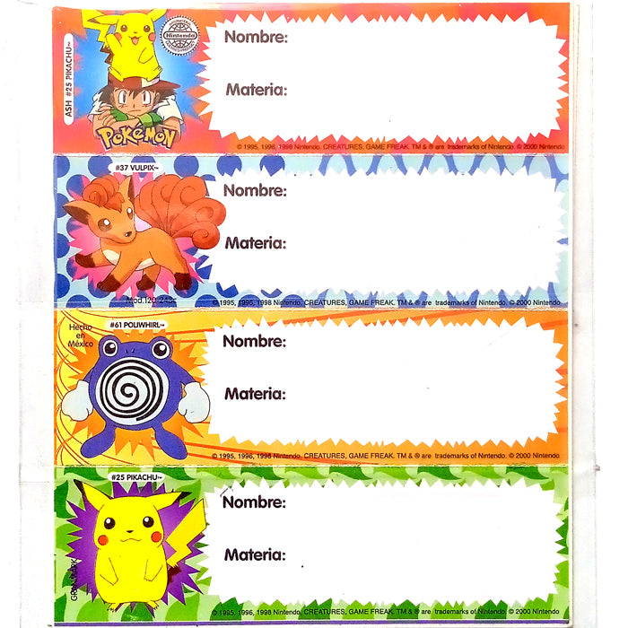 POKEMON LABEL STICKERS