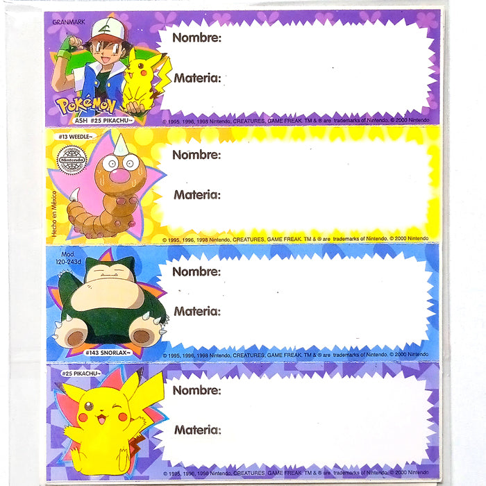 POKEMON LABEL STICKERS