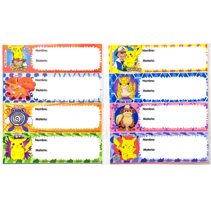 POKEMON LABEL STICKERS