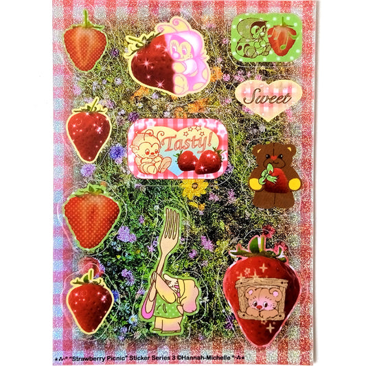 STRAWBERRY PICNIC STICKERS – HANNAH-MICHELLE