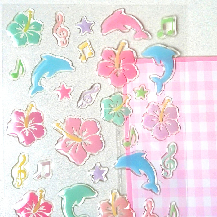 DOLPHINS & FLOWERS SOFT 3D STICKERS