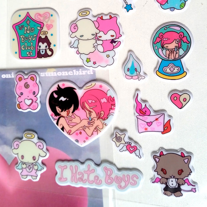 I HATE BOYS 3D STICKERS – SUNONEBIRD