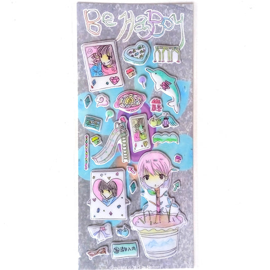 BE HAPPY STICKERS ★ FLOWER – NEMONY