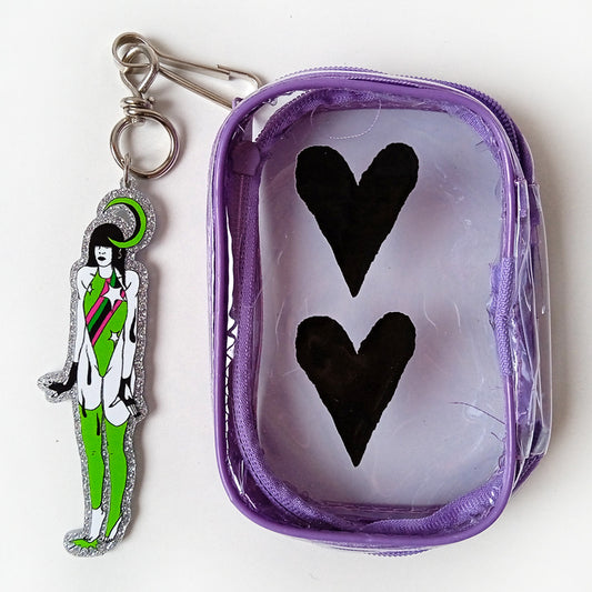 PURPLE HEARTS BAG & SWIMMER KEYCHAIN SET – BERE MEDINA