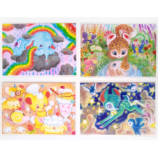 FLUFFY DREAMLAND POSTCARD SET – MERAJAY