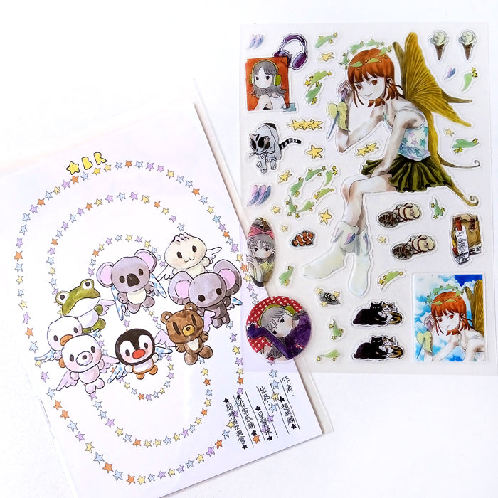 DEAD LEAF ANGEL STICKERS – XING BAORONG