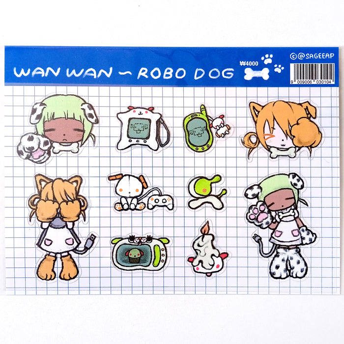 WAN WAN ROBO DOG STICKERS – SAGEEAP